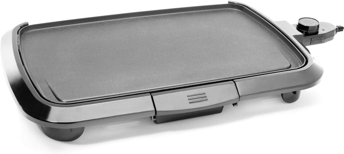 Chefman Electric Griddle, Fully Immersible and Dishwasher Safe Features, Adjustable Temperature Control Allows for Versatile Cooking and Removable Slide-out Drip Tray for Easy Cleaning, Black - PuriLite