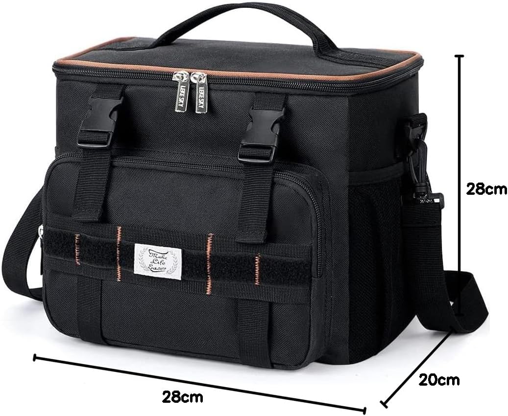 Lekebobor Tactical Lunch Bag for Men, Leakproof Large Insulated Lunch Box with Molle, Waterproof Cooler Bag for Adults Men Outdoor Picnic Travel Office, 24Can (15L), Black - PuriLite