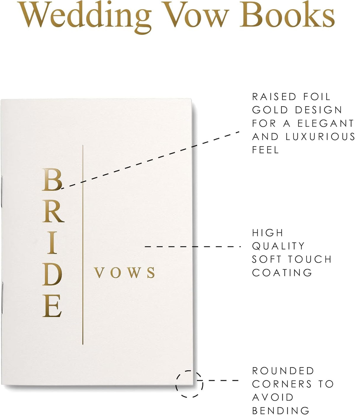 GroomBrideGifts Wedding Vow Book for His and Hers, Soft Touch, Perfectly Sized Bride and Groom Vow Books, Wedding Essentials, Wedding Registry Ideas, His and Hers Gifts - PuriLite