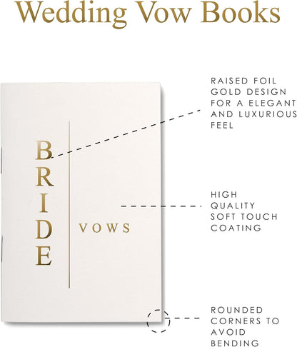 GroomBrideGifts Wedding Vow Book for His and Hers, Soft Touch, Perfectly Sized Bride and Groom Vow Books, Wedding Essentials, Wedding Registry Ideas, His and Hers Gifts - PuriLite