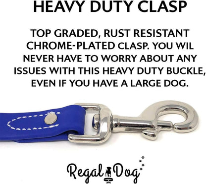 Regal Dog Products Medium Orange Dog Collar with Heavy Duty Double Buckle & D Ring | Vinyl Coated, Custom Fit, Adjustable Biothane Dog Collar Chew Resistant Waterproof Center-Ring Collar for Dogs - PuriLite