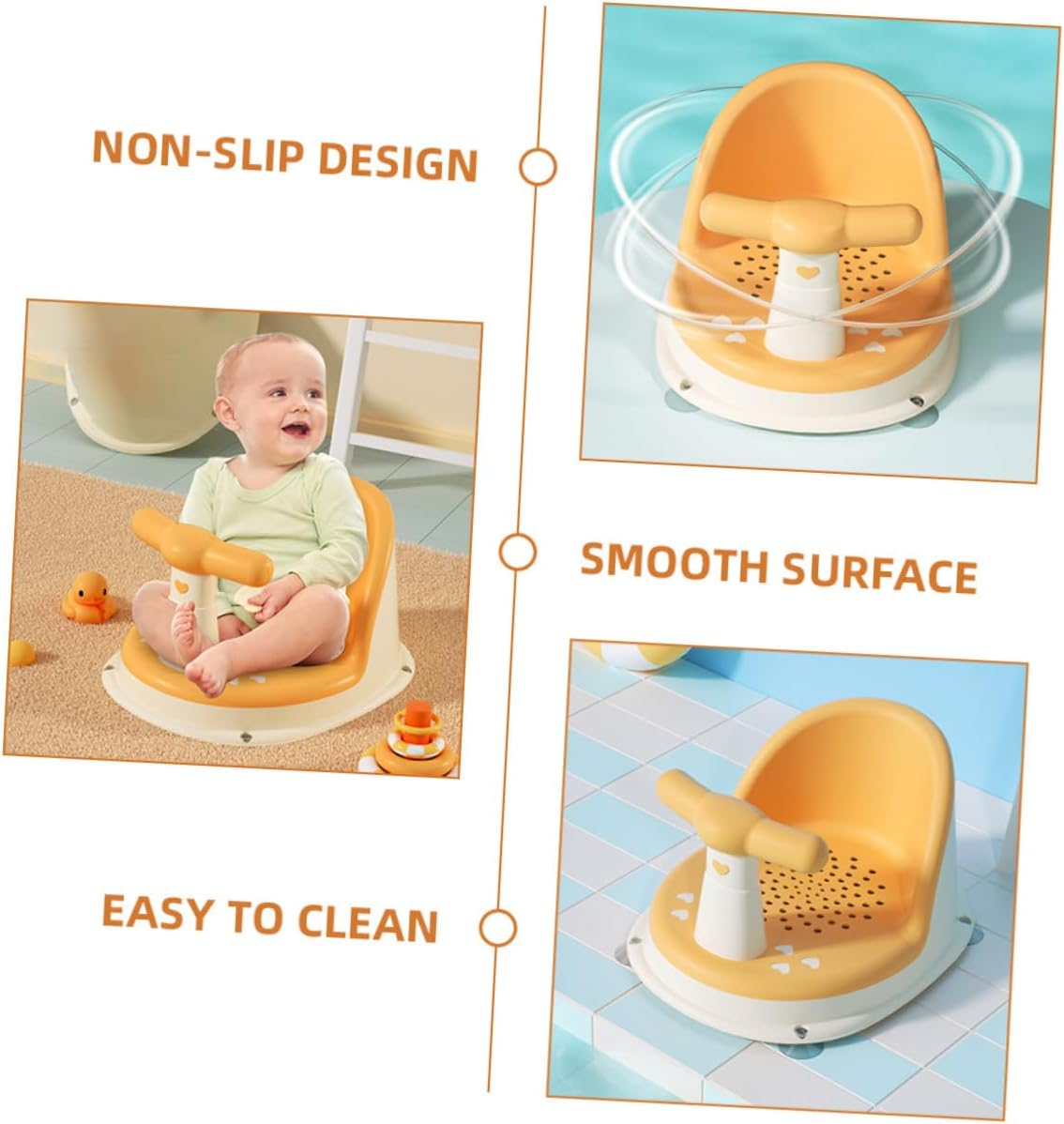 Parliky Portable Bath Seat with Nonslip Support for Bathtub Safe Tub Chair for Months Skid Bath Stool for - PuriLite