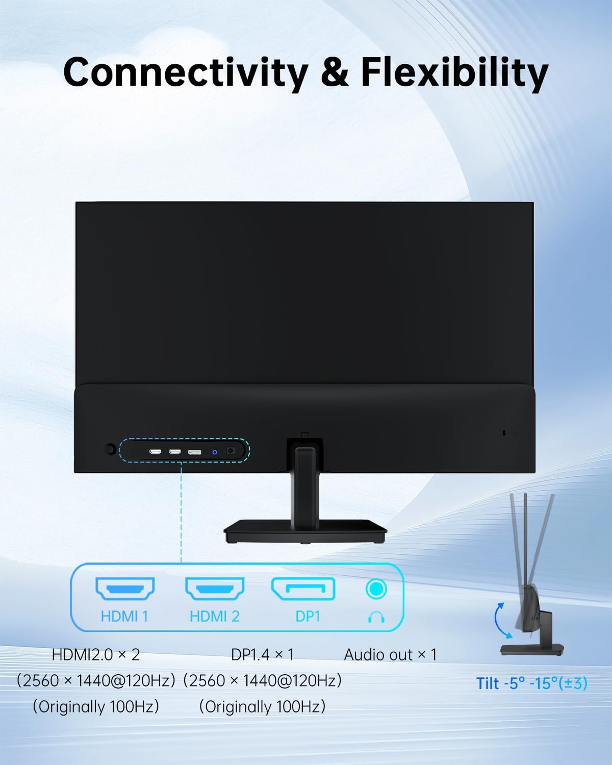 KTC 32 Inch 2K Computer Monitor, IPS 1440p Monitor with Ultra-Thin Bezels, HDR10, Freesync/G-sync, HDMI/DP Ports, Tilt Adjustable, Eyecare, Ideal for Business, Office, and Casual Gaming - PuriLite