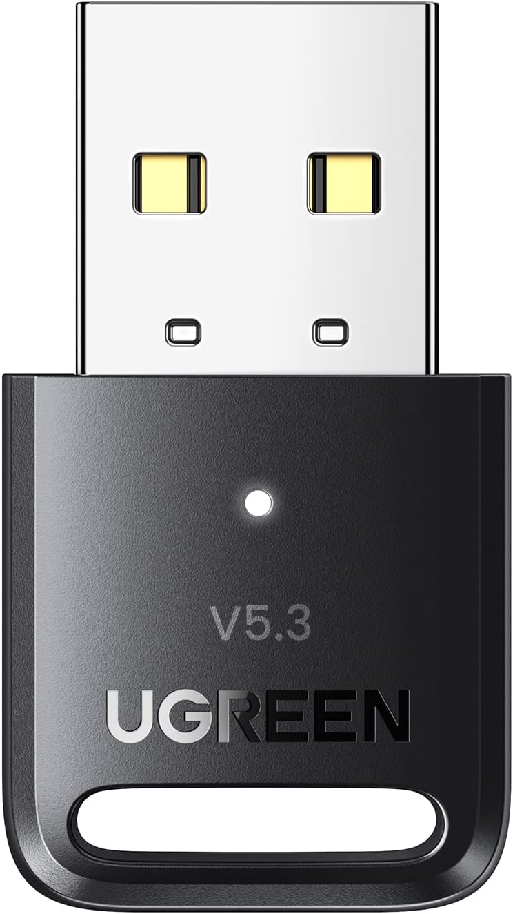 UGREEN Bluetooth 5.3+EDR Adapter for PC, USB Dongle with 5 Devices Pair Simultaneously, Bluetooth Receiver Transmitter for Wireless Keyboard, Mouse, Speaker, Headset, Support Windows 11 10 8.1 - PuriLite