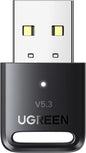 UGREEN Bluetooth 5.3+EDR Adapter for PC, USB Dongle with 5 Devices Pair Simultaneously, Bluetooth Receiver Transmitter for Wireless Keyboard, Mouse, Speaker, Headset, Support Windows 11 10 8.1 - PuriLite