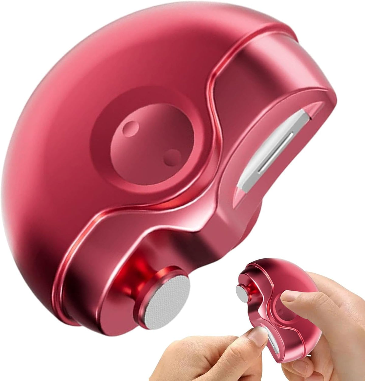 Huvqianu Professional Electric Nail Clippers, Cordless, Rechargeable, Safe for Seniors & Kids, Modern Style, Red, ABS Material - PuriLite
