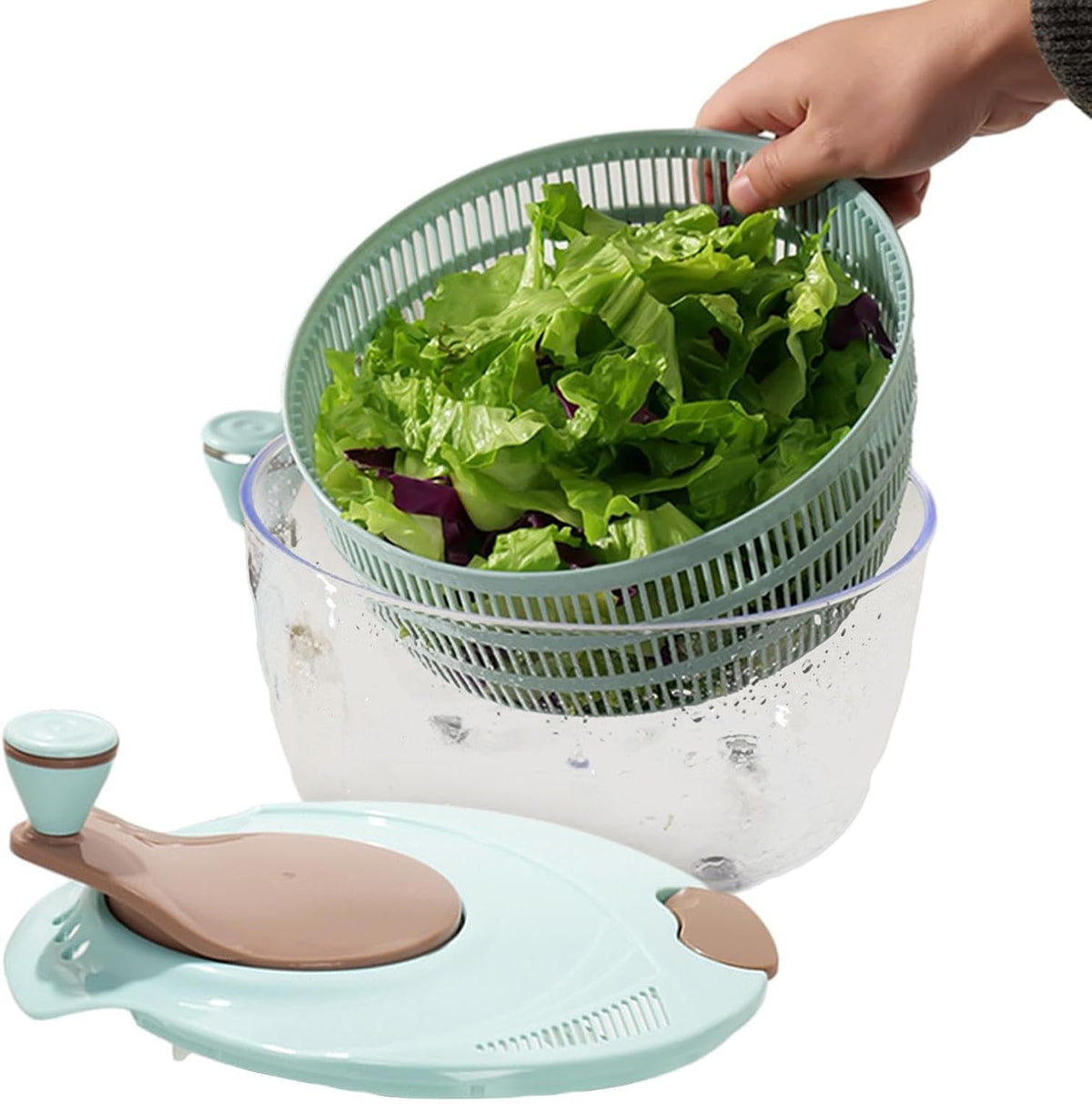 Salad Spin Washer Dryer,Quick and Easy Multi-Use Lettuce Spinner,Vegetable Dryer,Fruit Washer for Washing Fruits - PuriLite