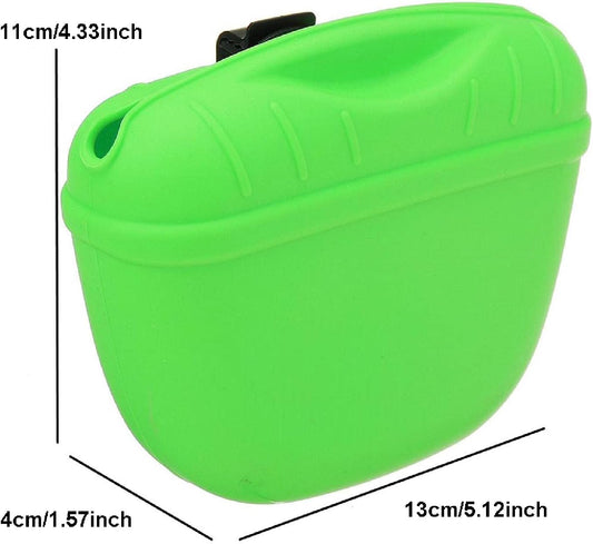 SEIWEI Dog Treat Pouch for Training Silicone, Magnetic Closure Opening Portable Dog Treat Bag for Outdoor Dog Snack 3PCS Gray - PuriLite