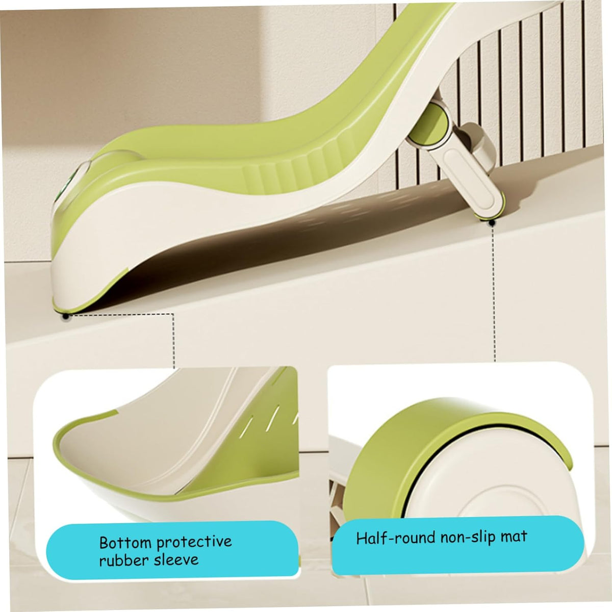 Baby Sink Bath, Adjustable Height Ergonomic Baby Bath Support with Temperature Reminder & Drainage Hole, Foldable Portable Infant Bathtub with Hook for Home Travel, Green, Sink Bather for - PuriLite