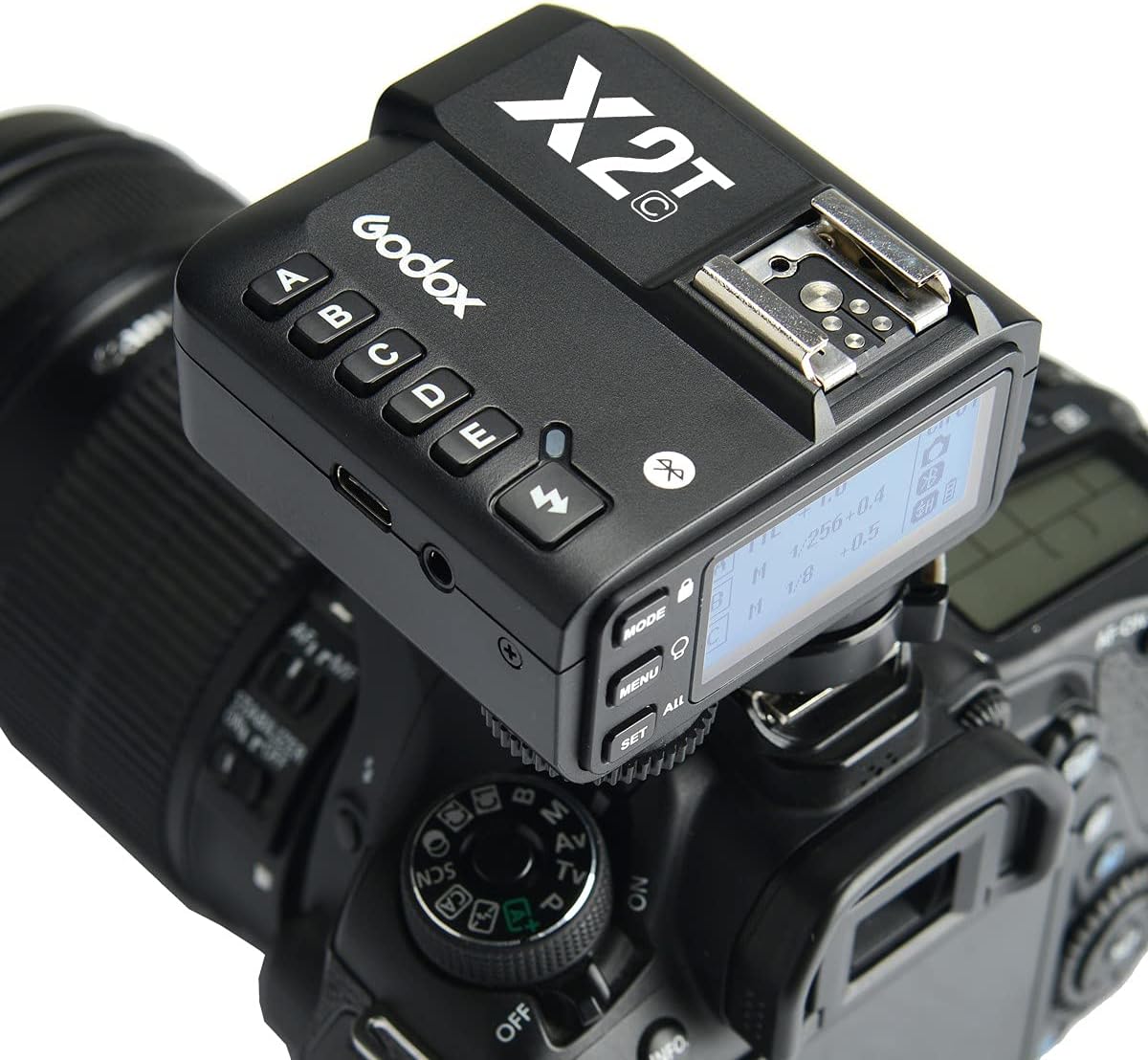 Godox X2T-C TTL Wireless Flash Trigger for Canon, 1/8000s HSS Bluetooth Connection Supports iOS/Android App Controller, TCM Function, 5 Separate Group Buttons, New Hotshoe Locking, New AF Assist Light - PuriLite