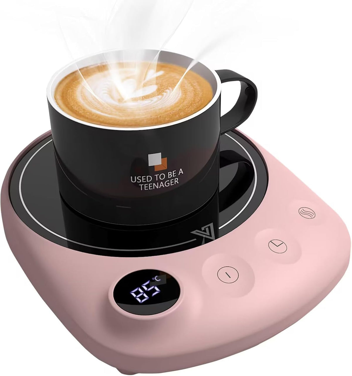 MYMULIKE Mug Warmer, Coffee Mug Warmer for Desk with 4 Temperature Settings (55℃/65℃/75℃/85℃), Coffee Warmer with Auto Shut Off, 1-12 Hour Timer, Desk Accessories for Office/Home - PuriLite