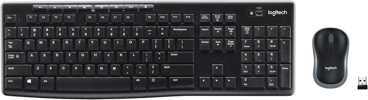 Logitech MK295 Wireless Mouse & Keyboard Combo with SilentTouch Technology, Full Numpad, Advanced Optical Tracking, Lag-Free Wireless, 90% Less Noise - Graphite - PuriLite