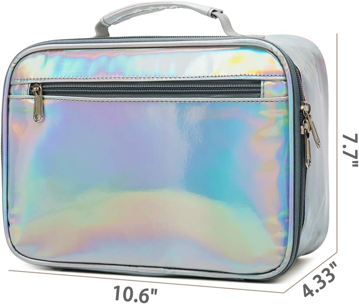 FlowFly Kids Lunch Box Insulated Soft Bag Mini Cooler Back to School Thermal Meal Tote Kit for Girls, Boys, Black - PuriLite