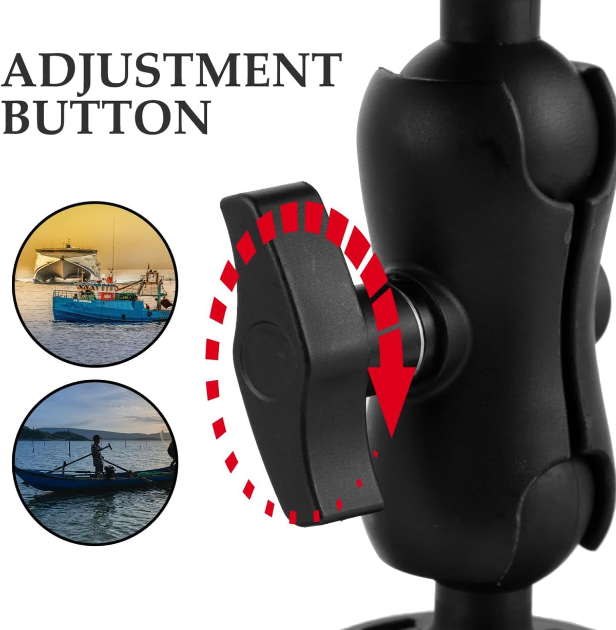 Multifunctional Fish Finder Rack Platform Adjustable Fish Finder Bracket for Kayak and Boat Navigation Easy Install Nylon and Silicone Holder - PuriLite