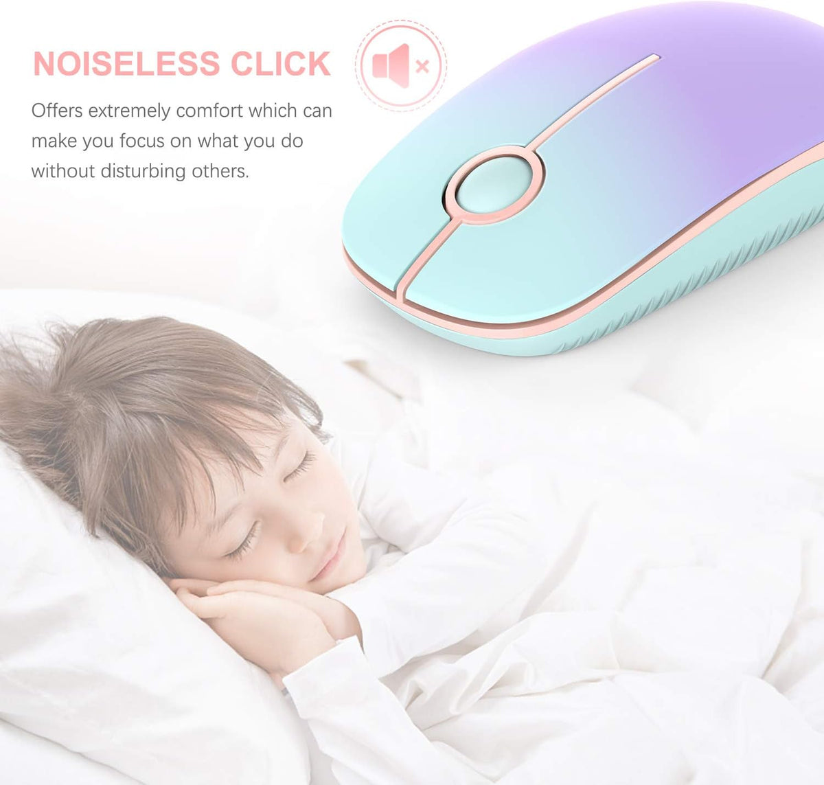 Wireless Mouse, Vssoplor 2.4G Slim Portable Computer Mice with Nano Receiver for Notebook, PC, Laptop, Computer (Sapphire Blue) - PuriLite