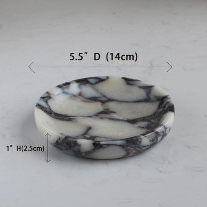Nawgnail Calacatta Viola Marble Jewelry Dish 5.5", Trinket Dish for Ring Earring, Gift for Woman Daugther - PuriLite