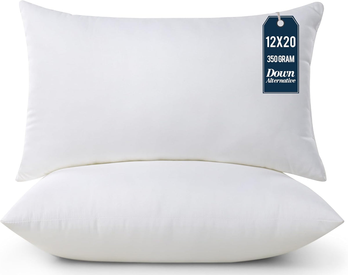 Utopia Bedding Throw Pillows Insert (Pack of 2, White) - 20 x 20 Inches Bed and Couch Pillows - Indoor Decorative Pillow - PuriLite