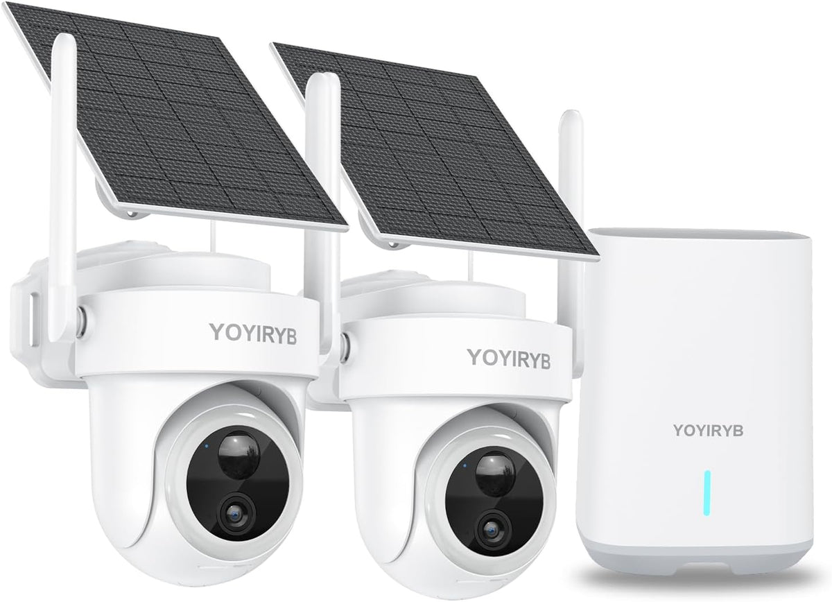 Security Cameras Wireless Outdoor, No Subscription, [2025 New] 4K Home Security Camera System for Camera Surveillance, Flexible Solar Panel, 360° Tracking & Color Night Vision, 2.4&5G WiFi, Easy Setup - PuriLite