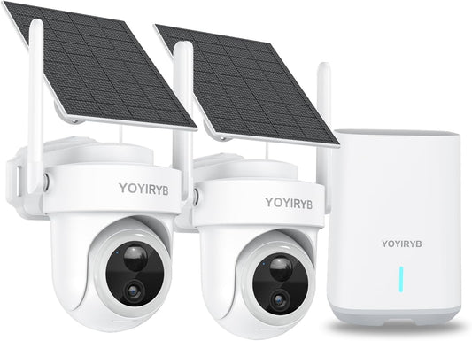 Security Cameras Wireless Outdoor, No Subscription, [2025 New] 4K Home Security Camera System for Camera Surveillance, Flexible Solar Panel, 360° Tracking & Color Night Vision, 2.4&5G WiFi, Easy Setup - PuriLite