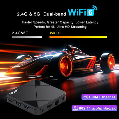 LEFFOT Android TV Box 2025,4K UHD Steaming Devices for TV,2GBRAM + 8GBROM,with HDR10,2.4G&5G WIFI6,BT 5.0,Smat TV Box RK3518 - PuriLite
