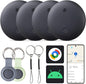 Reyke GPS Tracker Android, Air Smart Tag Compatible with Google Find My (Android Only), Key Finder for Keys, Luggage, Suitcase, Wallet, IP66 Waterproof, 4 Pack - PuriLite
