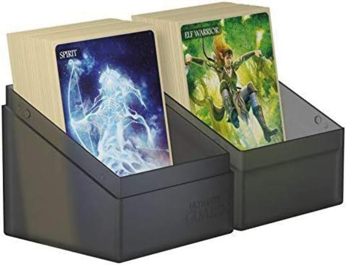Ultimate Guard Boulder 100+ Classic, Deck Case for 100 Double-Sleeved TCG Cards, Onyx, Secure & Durable Storage for Trading Card Games, Soft-Touch Finish - PuriLite