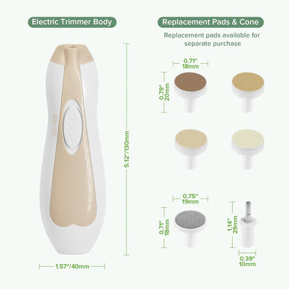 haakaa Baby Nail Trimmer Electric Safe Baby Nail Clippers Baby Nail File Kit Manicure Set, Trim Polish Grooming kit for Newborn Toddler or Adults Toes Fingernails, 6 Grinding Heads and LED Light - PuriLite