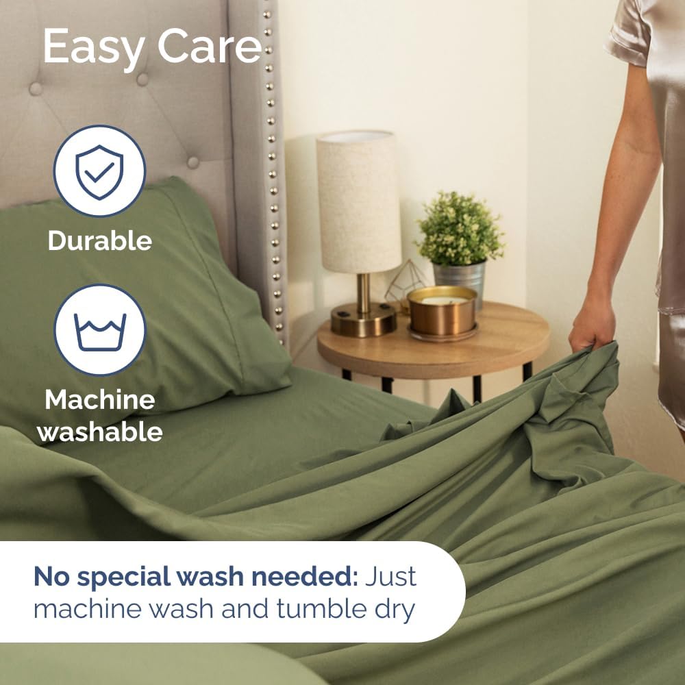 Extra Deep Queen Sheet Set - 6 Piece Breathable & Cooling Sheets - Hotel Luxury Bed Sheets Set - Easy & Secure Fit - Soft, Wrinkle Free & Comfy Sheets Set - White Sheet Set w/Extra Deep Pockets - PuriLite