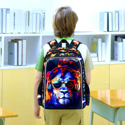 3pcs Backpack for Boys and Girls, 16” Kids Kindergarten Bookbag with Lunch Box, Cute Elementary Backpacks for Boy Girl - PuriLite
