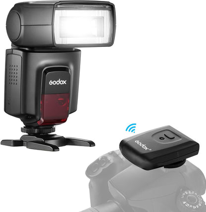 GODOX TT560II Universal Camera Flash Speedlite Light Electronic GN38 Hot Shoe Mount with 2.4G Wireless Trigger & Mini Stand Compatible with Canon Sony Nikon Fujifilm Olympus Cameras - PuriLite