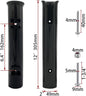 ISURE MARINE 2-Pole Black ABS Plastic Single Tube Multi-Function Fishing Rod Holder, 12" Width, 2" Inlet Diameter - PuriLite