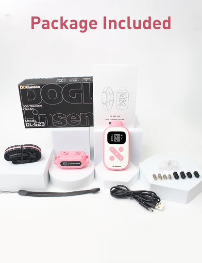 DOGLinsen 2-in-1 Bark and Shock Collar for Dogs, Smart Anti Barking Dog Training Collar with 5 Adjustable Sensitivity, Automatic Bark Collar with Remote, Vibration, Beep, Shock and Automatic - PuriLite