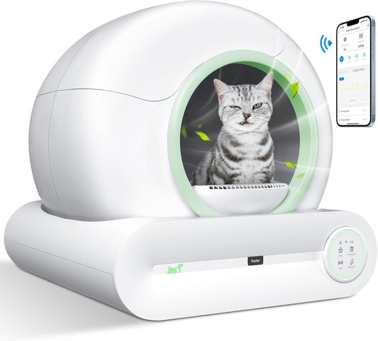 Self Cleaning Cat Litter Box – NBBX 2025 Upgraded Smart Odor-Control Robot with APP & Touch Panel | 65L Capacity, Auto Waste Removal & Deodorization | Ultra-Quiet Low Entry Box for Multiple Cats - PuriLite