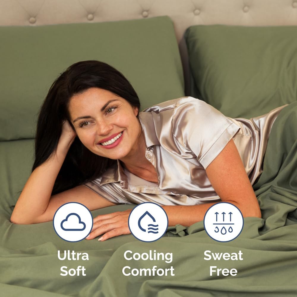 Extra Deep Queen Sheet Set - 6 Piece Breathable & Cooling Sheets - Hotel Luxury Bed Sheets Set - Easy & Secure Fit - Soft, Wrinkle Free & Comfy Sheets Set - White Sheet Set w/Extra Deep Pockets - PuriLite