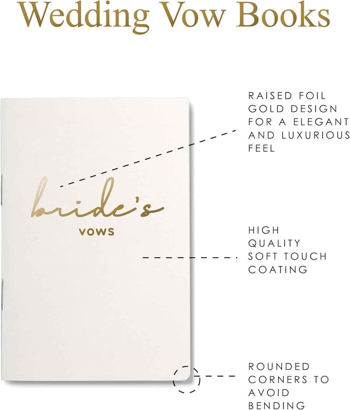 GroomBrideGifts Wedding Vow Book for His and Hers, Soft Touch, Perfectly Sized Bride and Groom Vow Books, Wedding Essentials, Wedding Registry Ideas, His and Hers Gifts - PuriLite