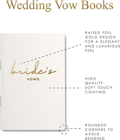 GroomBrideGifts Wedding Vow Book for His and Hers, Soft Touch, Perfectly Sized Bride and Groom Vow Books, Wedding Essentials, Wedding Registry Ideas, His and Hers Gifts - PuriLite