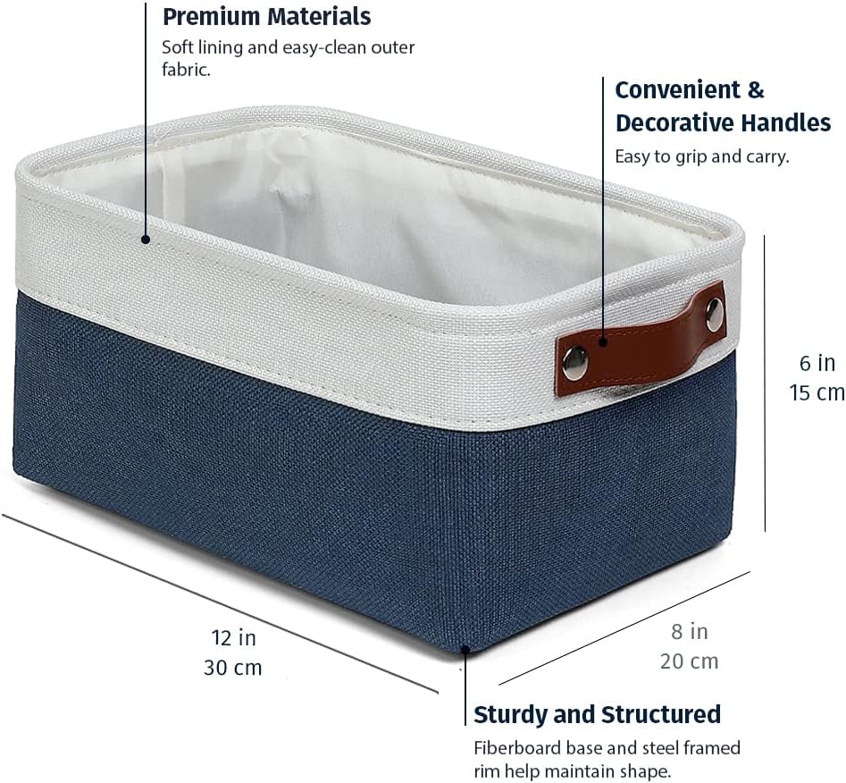 OrganiHaus Large Fabric Storage Baskets for Shelves 3 Pack, 15x11in Closet Storage Bins for Shelves, Cloth Baskets, Fabric Storage Cubes, Linen Closet Organizers, Fabric Basket, White Basket - PuriLite