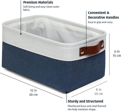 OrganiHaus Large Fabric Storage Baskets for Shelves 3 Pack, 15x11in Closet Storage Bins for Shelves, Cloth Baskets, Fabric Storage Cubes, Linen Closet Organizers, Fabric Basket, White Basket - PuriLite
