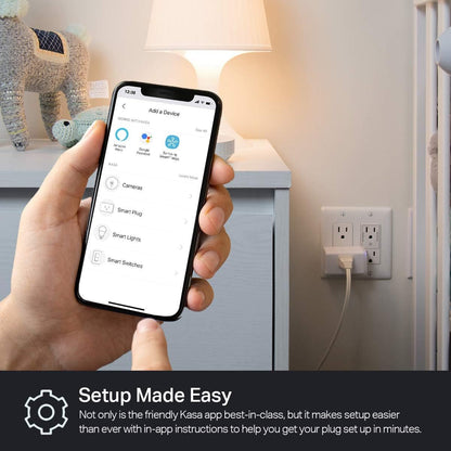 Kasa Smart Plug Mini by TP-Link (HS103P2) - Smart Home WiFi Outlet Works with Alexa, Echo and Google Home, No Hub Required, Remote Control, 2.4GHz WiFi Required, 15 Amp, UL Certified, 2-Pack, White - PuriLite