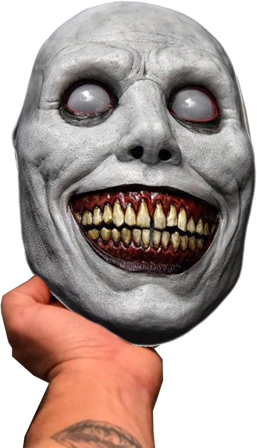 Scary Halloween Mask,Scariest Smiling Mask for Adults, Latex Creepy Horror Mask for Halloween Parties and Haunted Houses - PuriLite