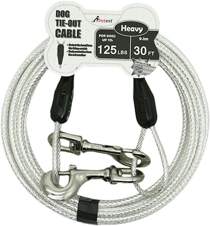 Petest 25ft Reflective Tie-Out Cable for Small Dogs Up to 35 Pounds - PuriLite