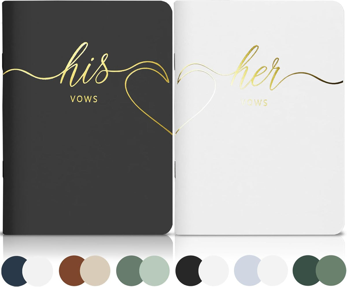 LSSH GmbH Vow Books - His and Hers Wedding Essentials, 28 Pages, 5.5" X 4" (Dark Green & Sage) - PuriLite