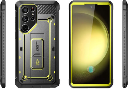 SUPCASE Unicorn Beetle Pro Case for Samsung Galaxy S23 Ultra 5G (2023), [Extra Front Frame] Full-Body Dual Layer Rugged Belt-Clip & Kickstand Case with Built-in Screen Protector (Black) - PuriLite