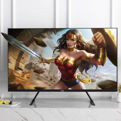 Suptek Universal TV Stands, Table Top TV Stand, Pedestal TV Stand for Most 17"-55" Screens, Height Adjustable TV Base Stand with Tempered Glass Base and Wire Management, Hold up to 40kg, VESA 75/400mm - PuriLite