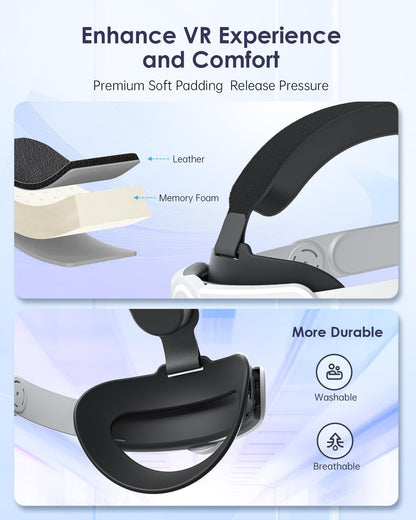 Maecker vr Headstrap Compatible for Meta Quest 3S for Meta Quest 3 Head Strap for Oculus Quest 3S/3 Accessories Comfortable Stable Elite Strap Replacement - PuriLite