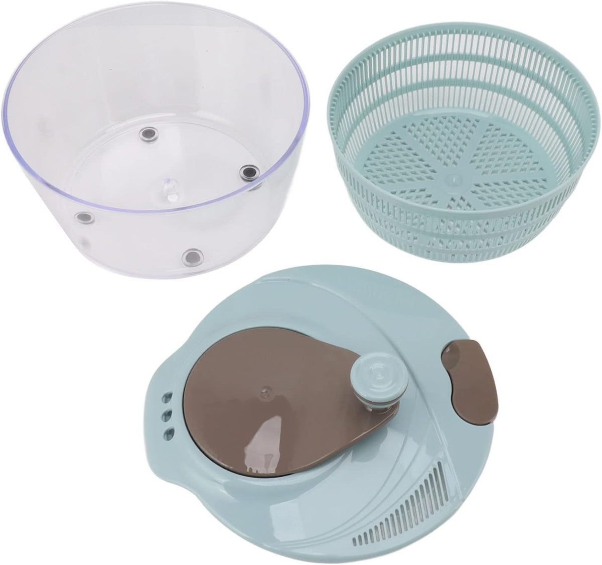 Salad Spinner Lettuce Washer with Drain Bowl Colander Handle, Veggie Dryer Fruit Washer Drainer for Cleaning Drying Greens Vegetables Fruits(Blue) - PuriLite