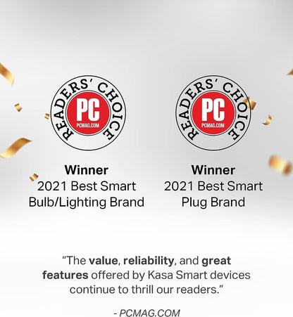 Kasa Smart Plug Mini by TP-Link (HS103P2) - Smart Home WiFi Outlet Works with Alexa, Echo and Google Home, No Hub Required, Remote Control, 2.4GHz WiFi Required, 15 Amp, UL Certified, 2-Pack, White - PuriLite