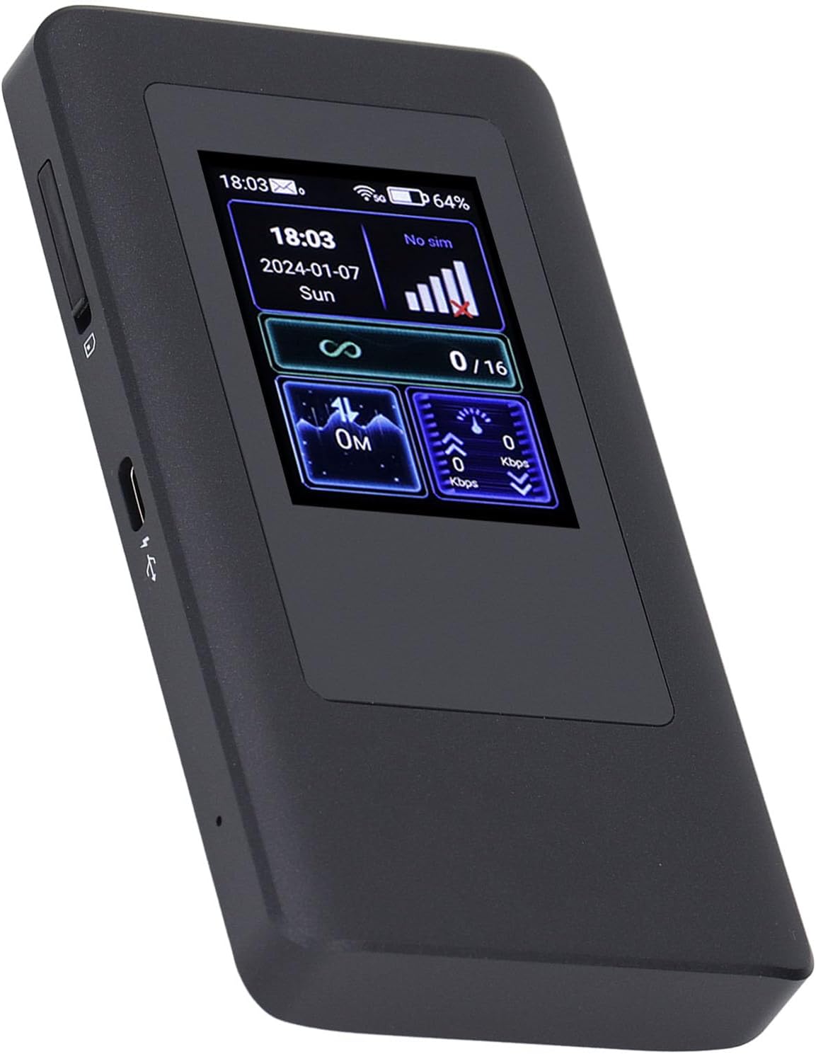 5G Wif 6 Portable Hotspot, 2.4GHz 5.8GHz 2.4 Inch LCD Screen, 16 Devices Simultaneous Connection, IP54 Waterproof, 4000mAh Battery, Nano SIM Card Slot, for Travel - PuriLite