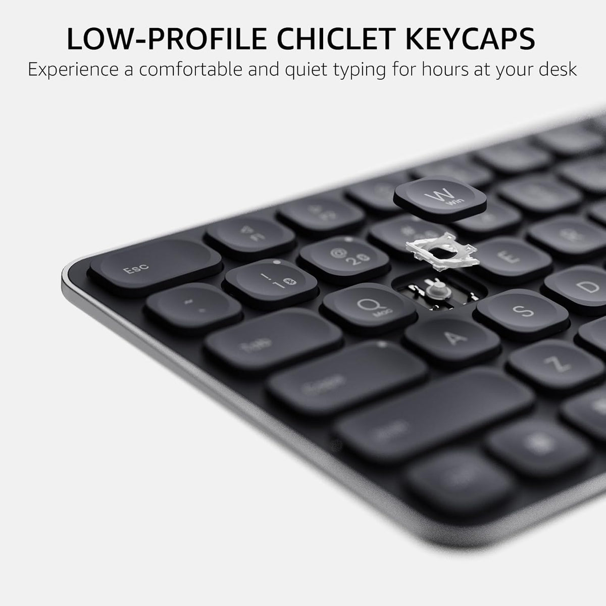 RAPOO Keyboard and Mouse Wireless - 9010M Multi-Device Wireless Keyboard Mouse Combo, 2.4GHz/Bluetooth 5.0/4.0 Wireless Keyboard Mouse Set for Windows/Mac/Linux/Chrome, Support 4 Devices, Silent Click - PuriLite