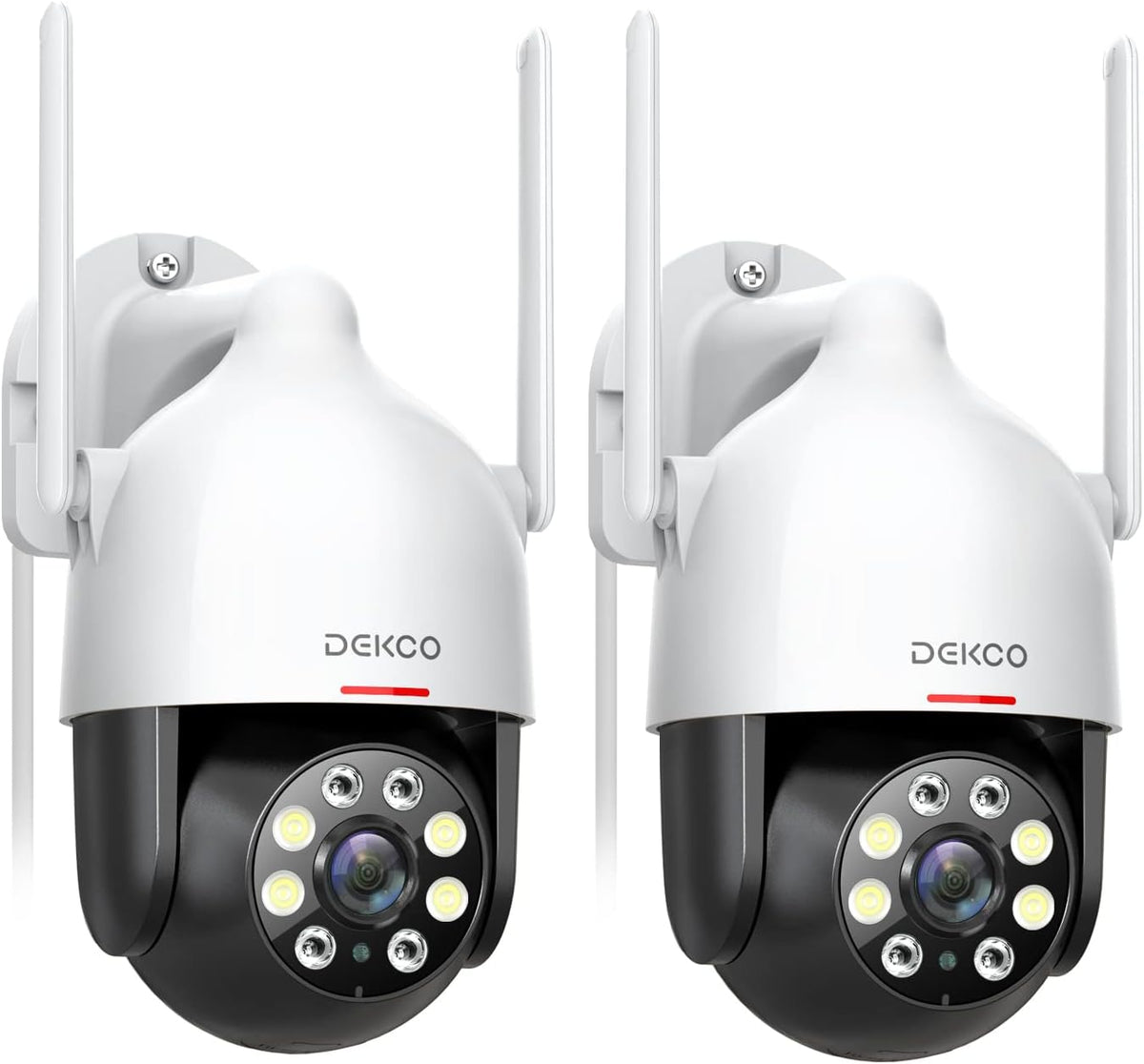 DEKCO 2K Outdoor Security Camera with 360 Degree Pan-Tilt Motion Tracking, Home Camera Surveillance Exterieur, WiFi Camera, Full Color Night Vision Sound-Light Alarm, 2-Way Audio, Waterproof - PuriLite